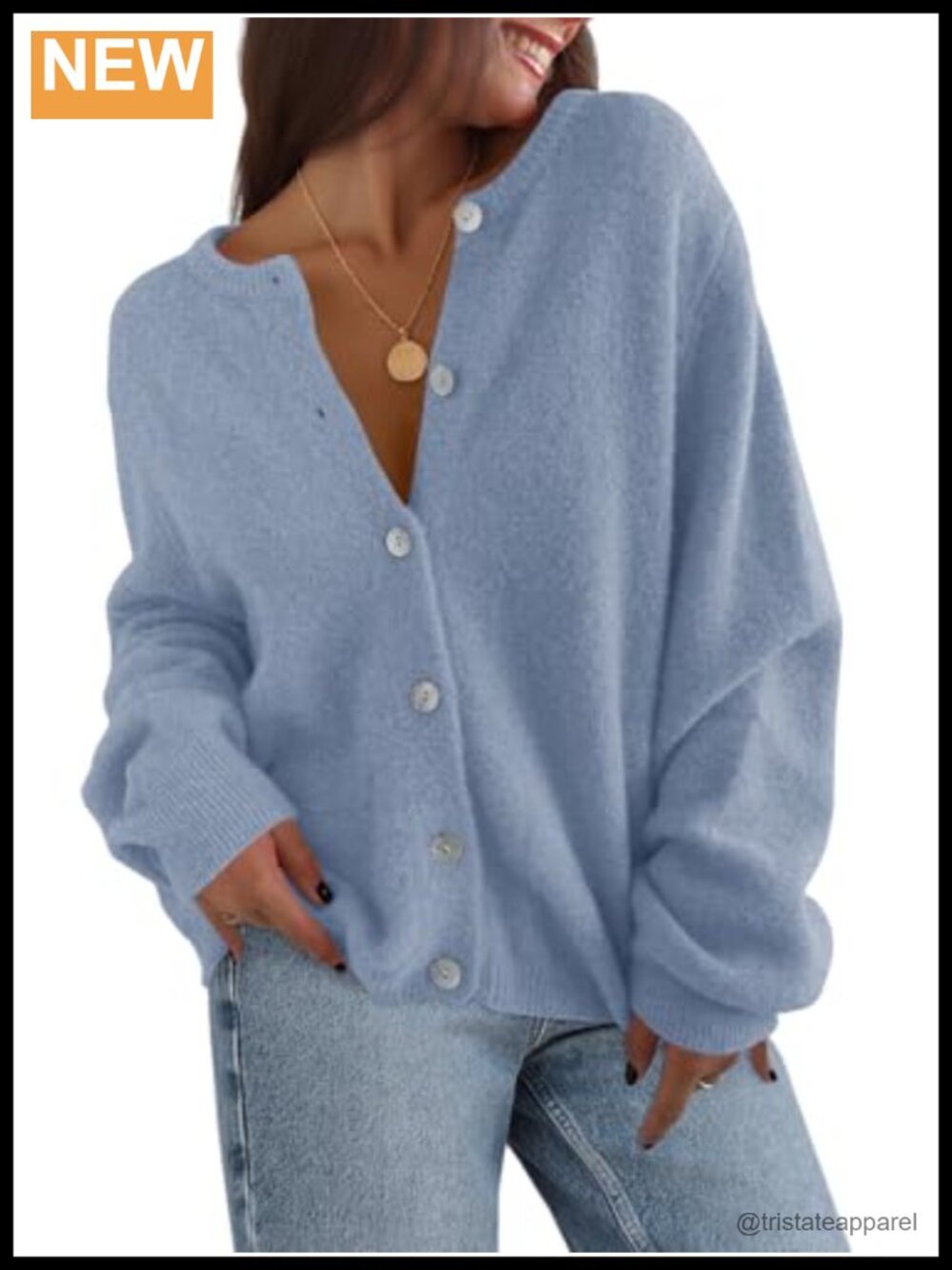 Women's Knit Cardigan Sweater Button Down Long Sleeve Open Front